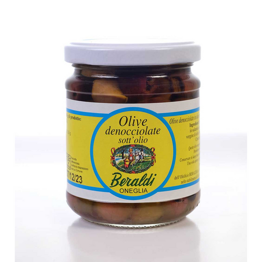 Olive Denocciolate Taggiasche in Olio Extra Vergine Beraldi