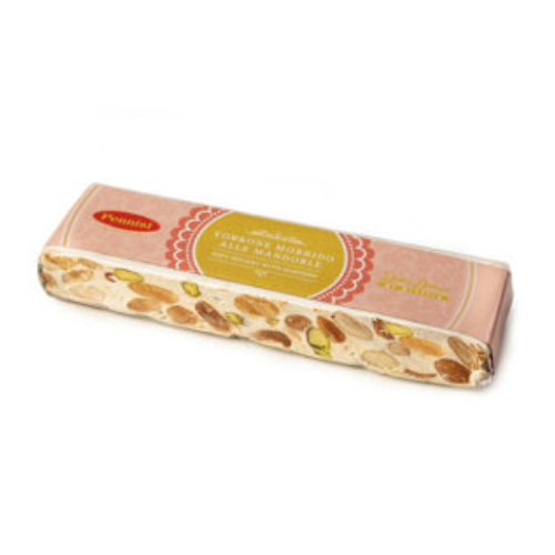 Torrone morbido alle mandorle, pistacchio e scorza d'arancia