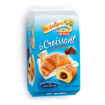 Immagine di CROISSANT DIVELLA CON FARCITURA AL  CIOCCOLATO DIVELLA 270 Gr 6 PZ PER CONFEZIONE