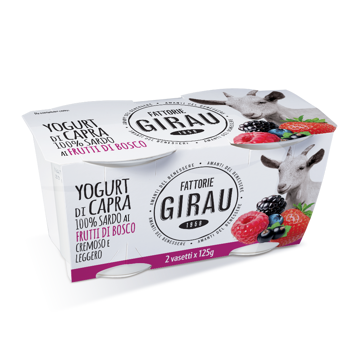 Immagine di YOGURT DI LATTE DI CAPRA SARDO FRUTTI DI BOSCO FATTORIE GIRAU 2 x 125 Gr