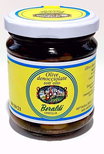 OLIVE DI QUALITA' TAGGIASCA DENOCCIOLATE IN OLIO DI OLIVA DA 180 Gr