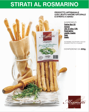 GRISSINI AL ROSMARINO IN SACCHETTO DA 200 Gr