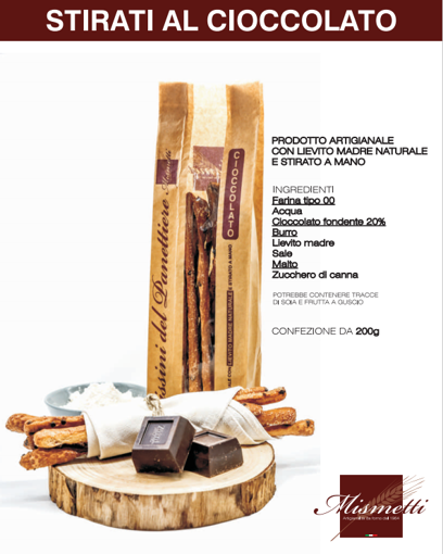 GRISSINI AL CIOCCOLATO IN SACCHETTO DA 200 Gr